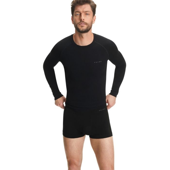 FALKE® Wool-Tech Light Boxer for Men - Premium Black Baselayer for Running Comfort