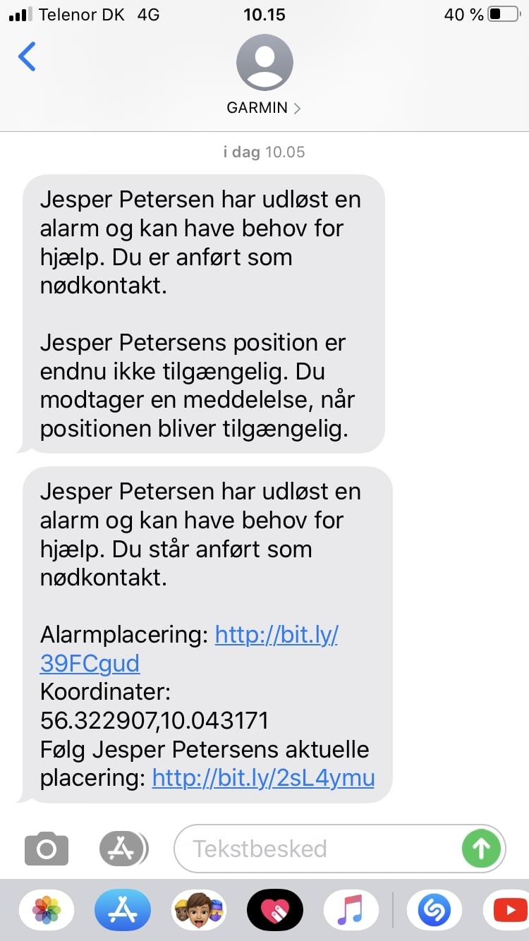 garmin vorfallserkennung nachricht